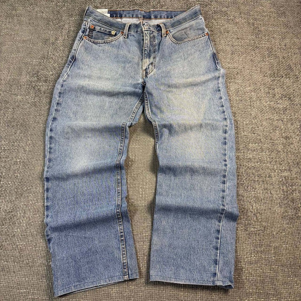 Levi's 505 Regular Fit Jeans Mens 33x27 Light Wash Blue Straight Leg Denim